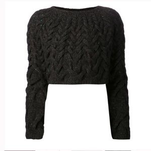 The Row Knit Cropped Lambswool/Cashmere Sweater